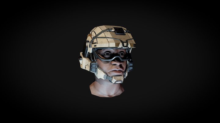 Halo Marine Head 3D Model