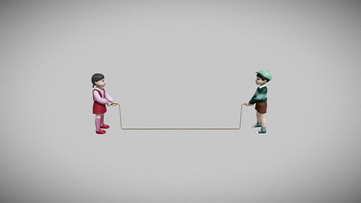 Squid game dolls Jump-rope 3D Model