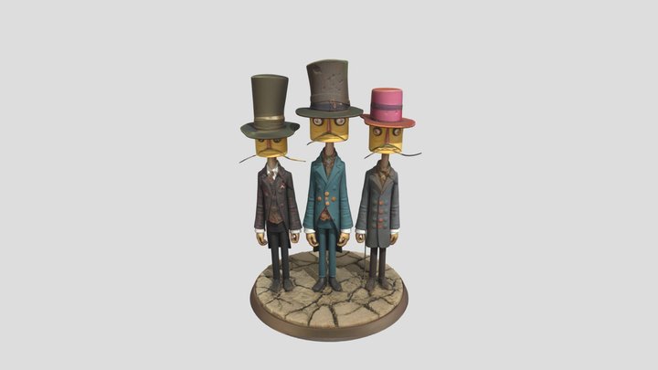 Victorian Avian Trio – Free 3D Model STL