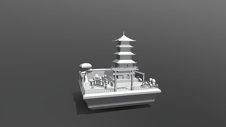 Japanese Diorama 3D Model