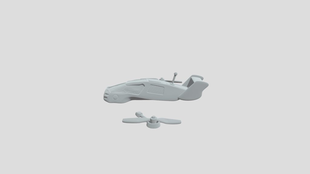 Blue RC Car Chassis with Propellers
