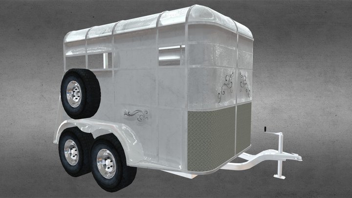 military potable water tank trailler 3d model
