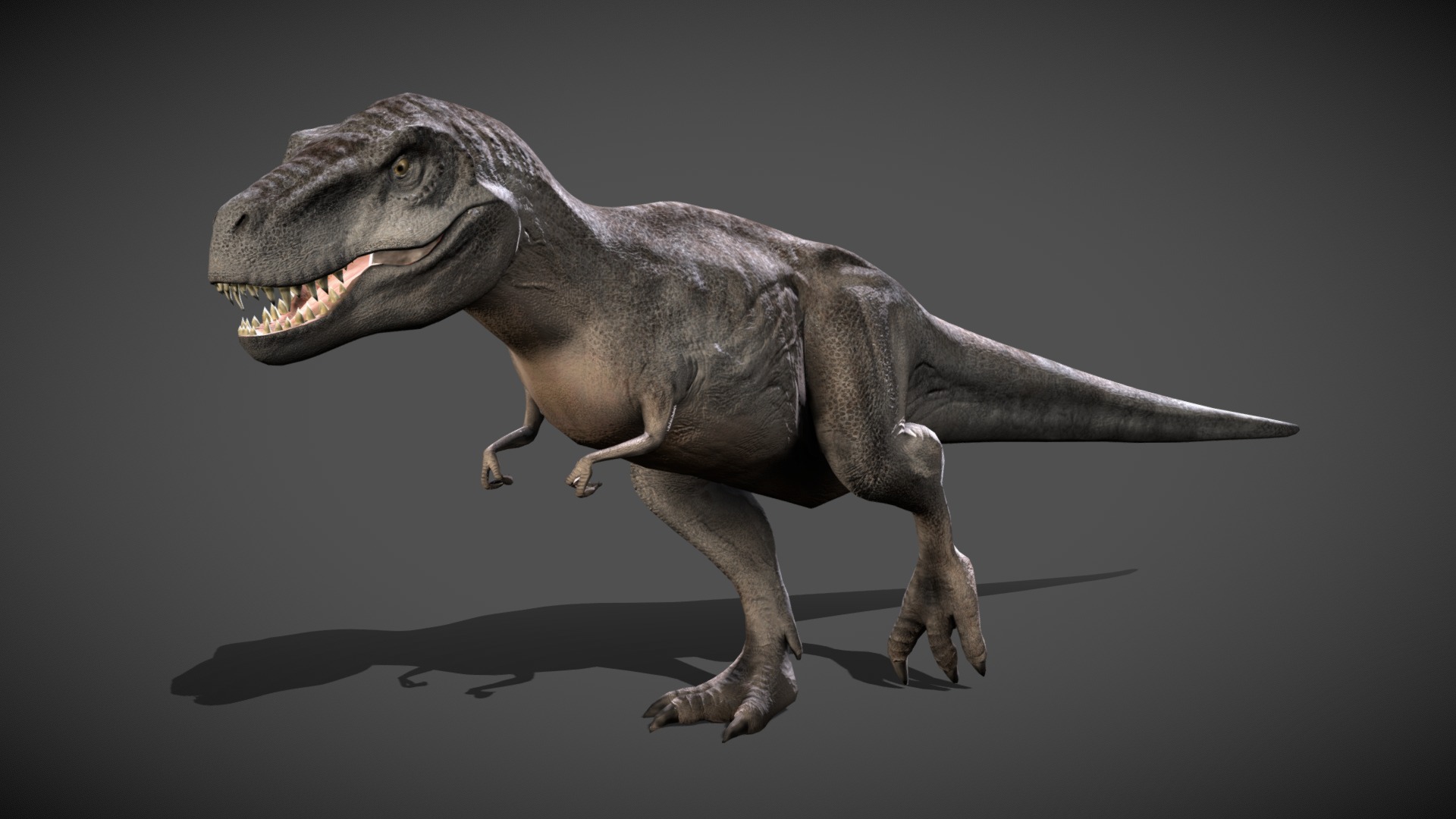 3D model Trex LowPoly - This is a 3D model of the Trex LowPoly. The 3D model is about a dinosaur with its mouth open.