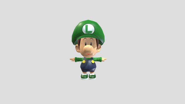 Wii - Mario Super Sluggers - Baby Luigi 3D Model