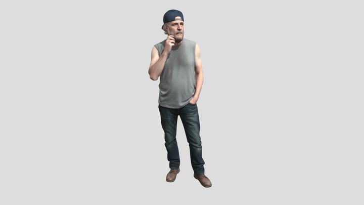 Old Man In A Backward Cap – Kostenloses 3D-Modell STL
