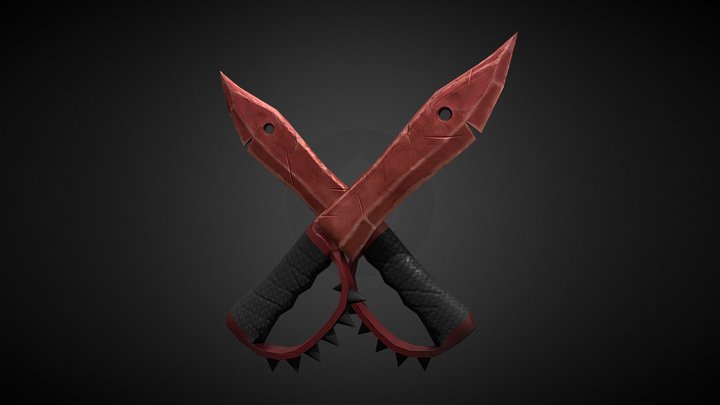 Stylised Handpainted Knife 3D Model