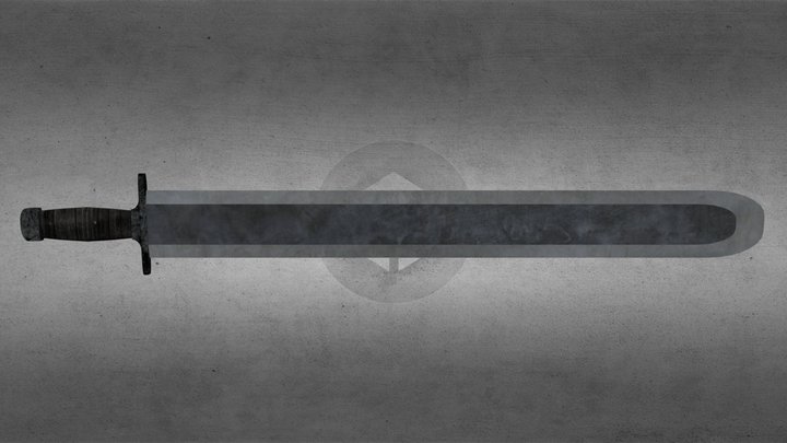 Rounded Broadsword 3D Model