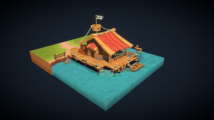 Fishing Cottage 3D Model