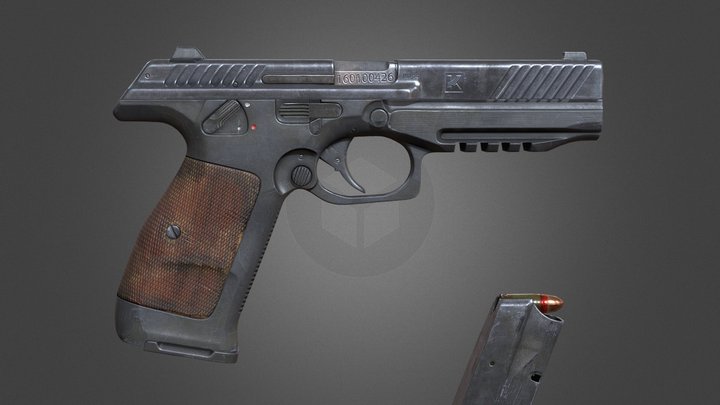 PL-14 Lebedev Pistol Prototype 3D Model