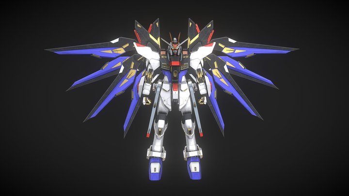 ZGMF-X20A Strike Freedom Gundam (Wings up) 3D Model