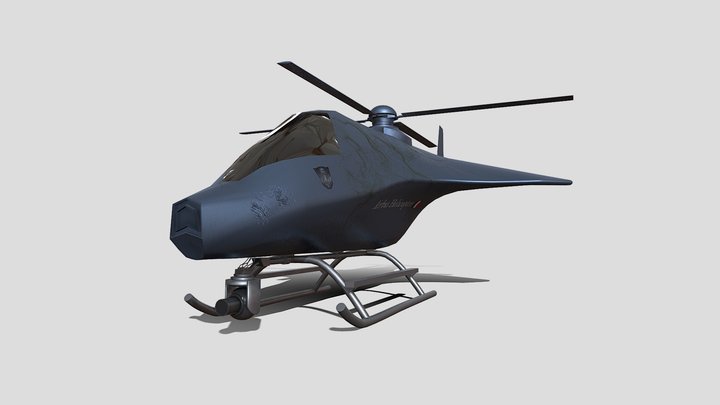 Futuristic Helicopter 3D Model