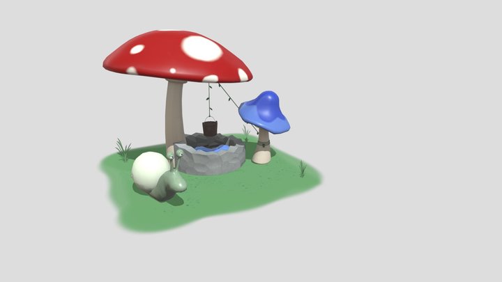 Stylised Mushroom Well [WorldSkills 2023] 3D Model