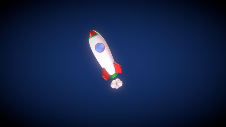 Simple Rocket Ship or Missile 3D Model