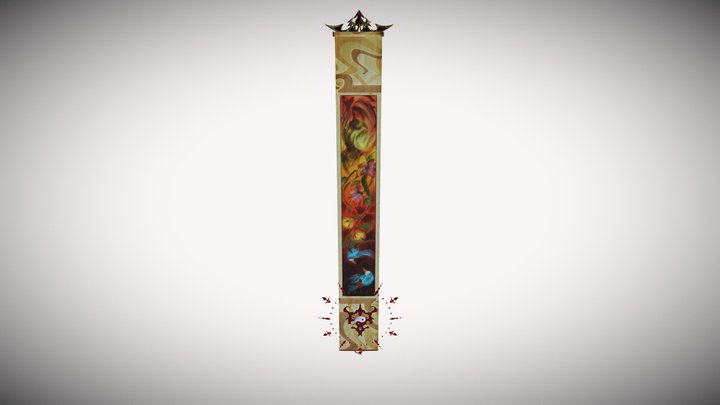 Scroll Cloth Weapon 3D Model