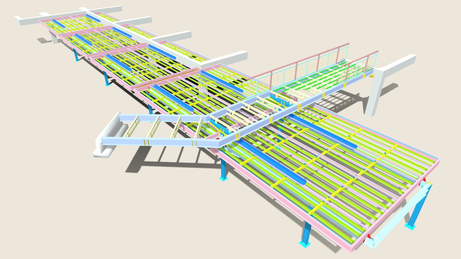 Pérgola y puente viga-ducto - 3D model by hearq [750b81a] - Sketchfab