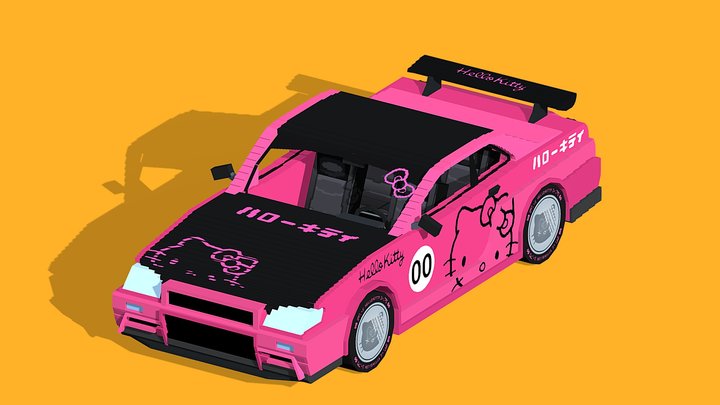PixelMine | Nissan Skyline Hello Kitty 3D Model
