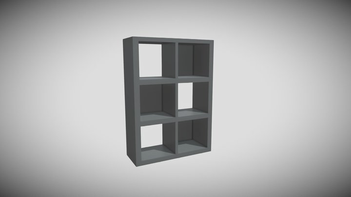 Modern Grey Shelf 3D Model