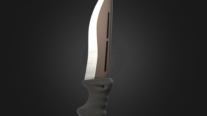 Brandless Combat Survival Knife 3D Model