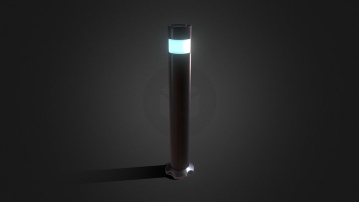 Sci-Fi Path Light Pole (Low Poly) 3D Model