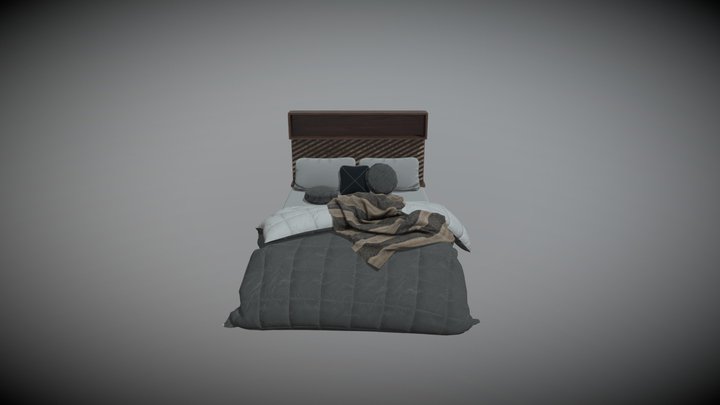 Queen Size Bed 3D Model