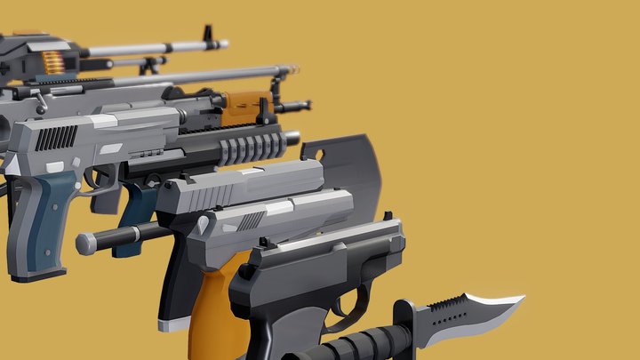 Weapon Pack of 10/100 Part 4 3D Model