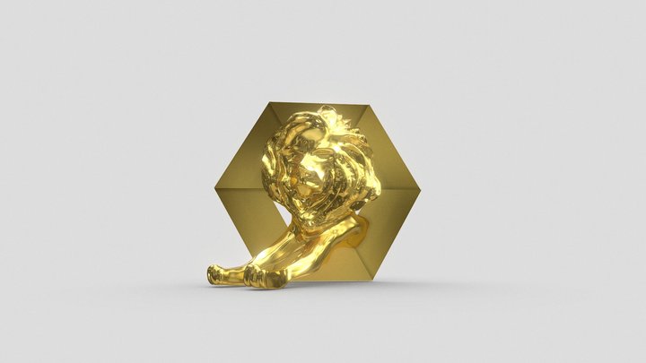 Cannes Lion Trophy Hexagon 3D Model