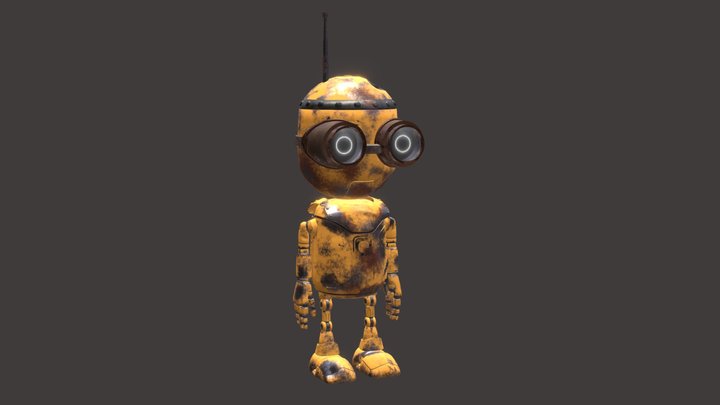 Rigged Baby Robot 3D Model
