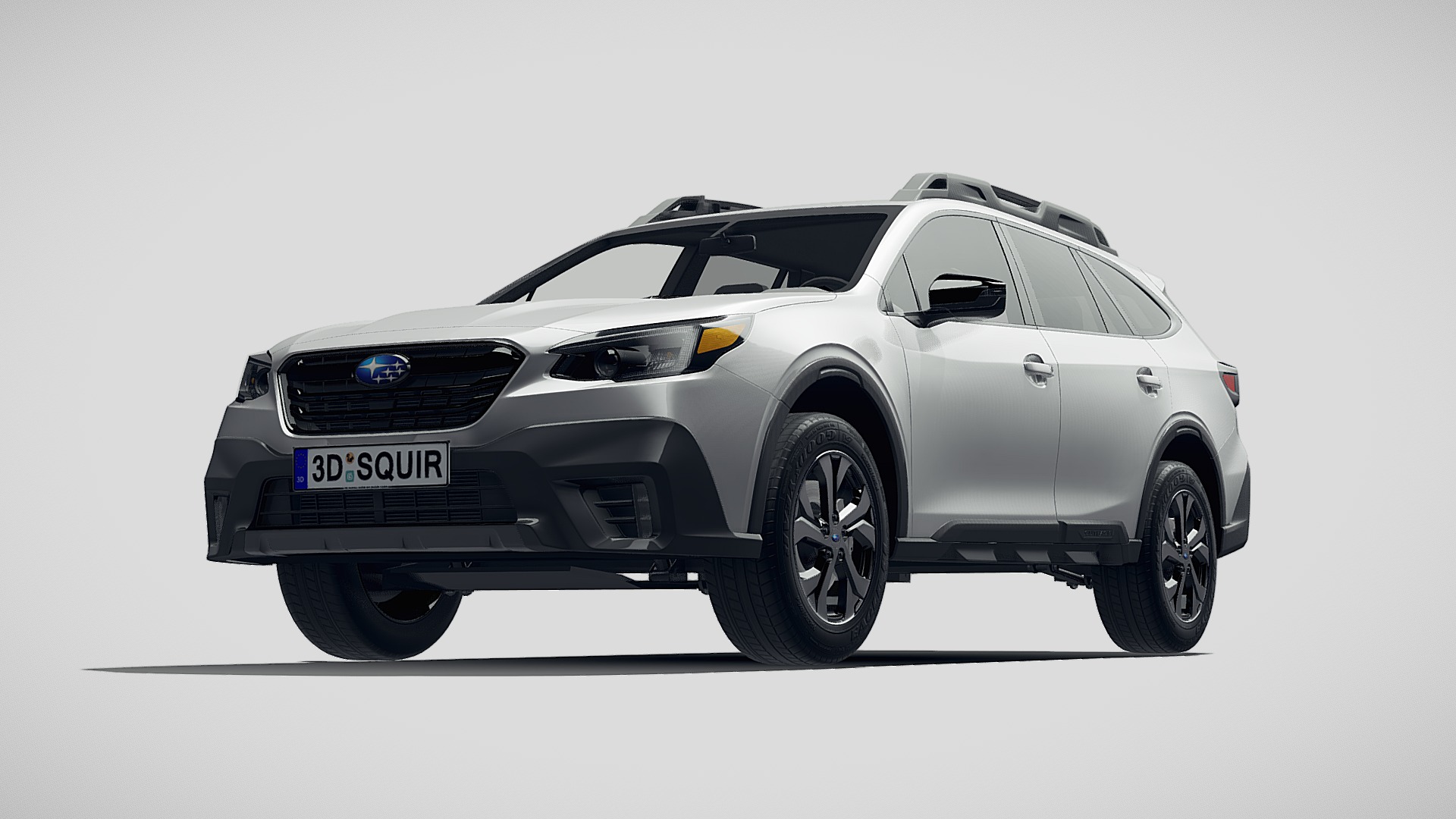 3D model Subaru Outback 2020 - This is a 3D model of the Subaru Outback 2020. The 3D model is about a silver car with a black top.