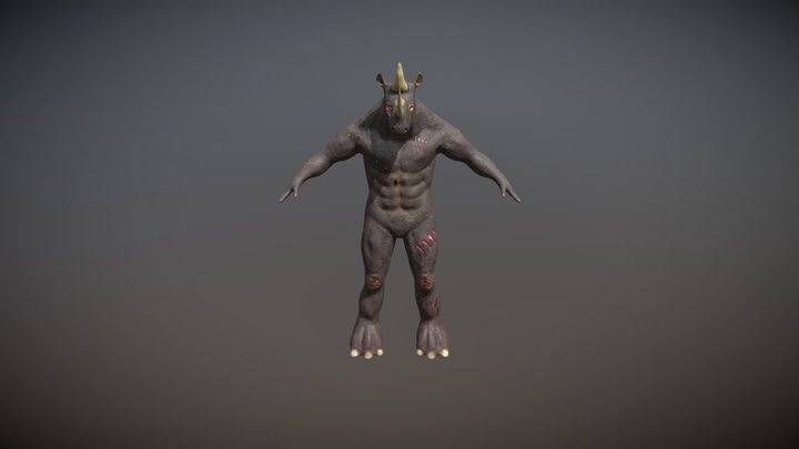 Rhino Character 3D Model