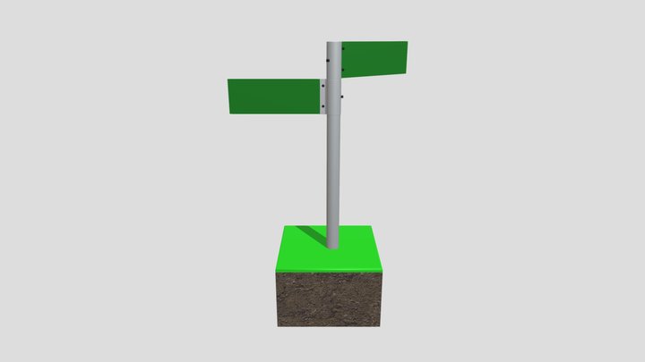 Poste Placa De Rua 3D Model