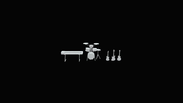 K-ON! Musical instruments [No Textures] 3D Model