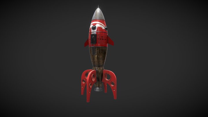 Tesla Space X Toy Rocket 3D Model
