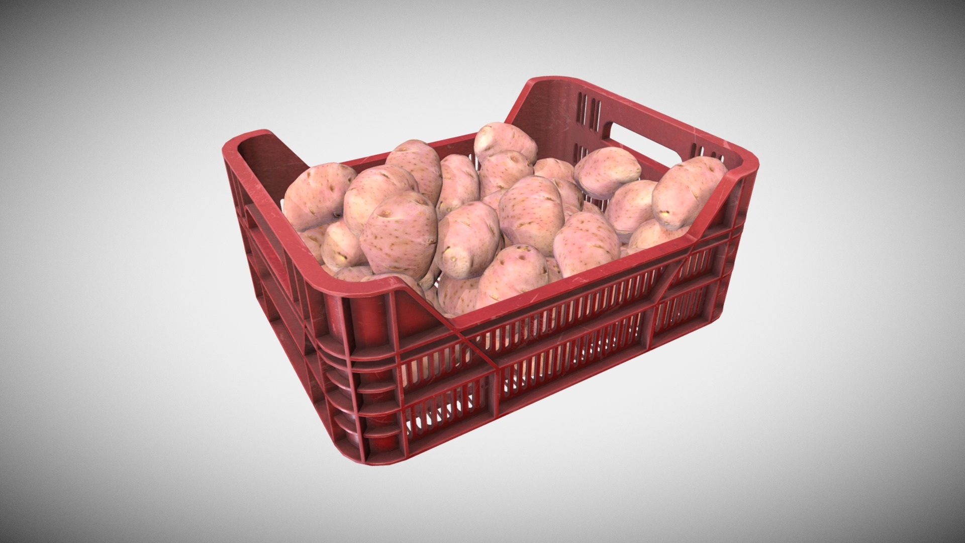 3D model Stock Potatoes - This is a 3D model of the Stock Potatoes. The 3D model is about a basket of potatoes.