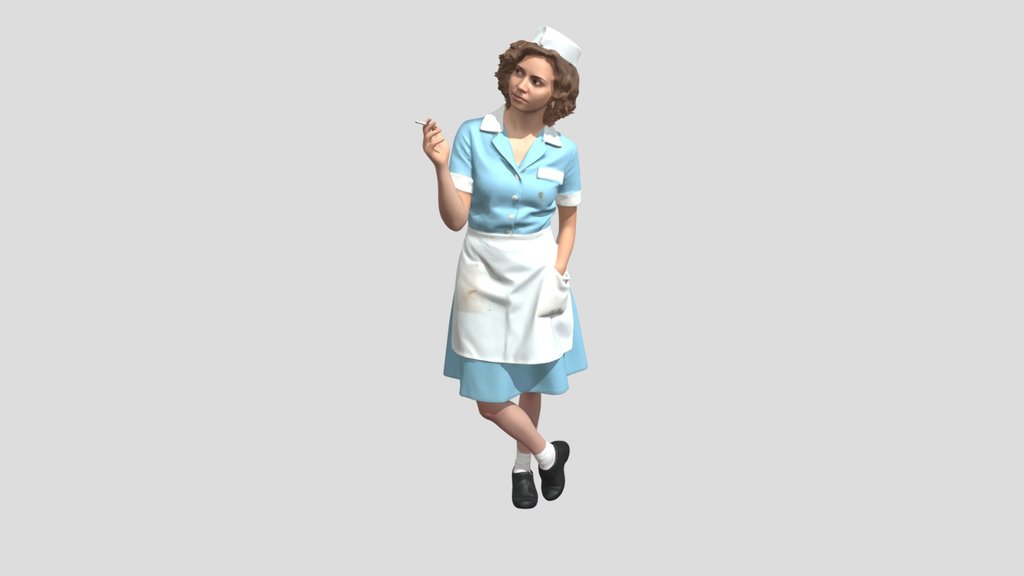 Diner Waitress Taking a Break