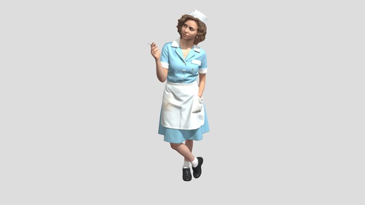 Diner Waitress Taking a Break