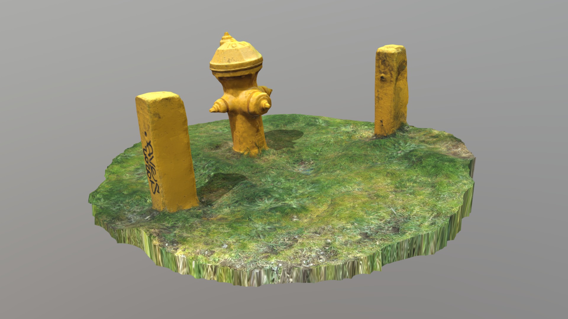 3D model Yellow Fire Hydrant - This is a 3D model of the Yellow Fire Hydrant. The 3D model is about a small model of a fire hydrant.