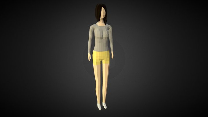 Low-poly Woman 3D Model