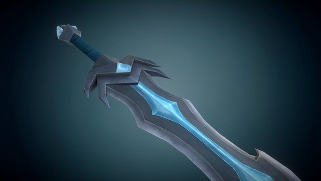Hand-painted Crytalized Sword 3D Model