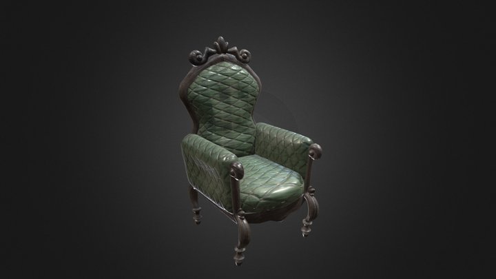 Victorian Chair - Green 3D Model
