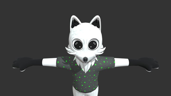 Chibi Furry Fox Avatar Base 3D Model