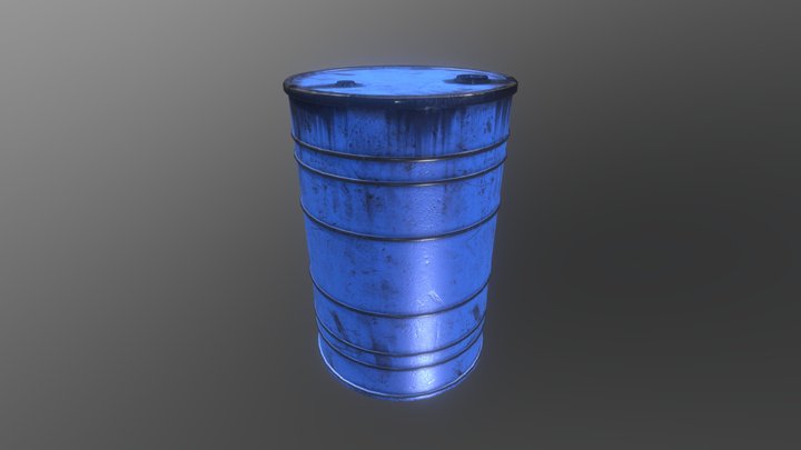Old Rusty Oil Barrel 3D Model