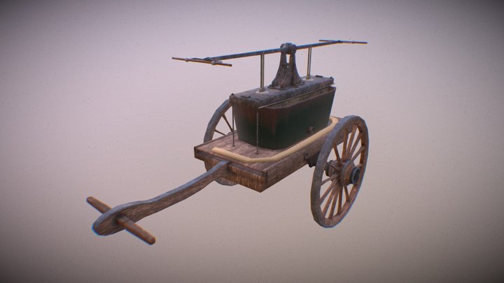 1900s Hand pump for Fireman 3D Model