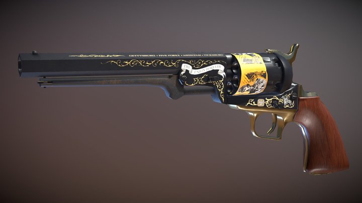 Colt 1851 Navy Revolver 3D Model