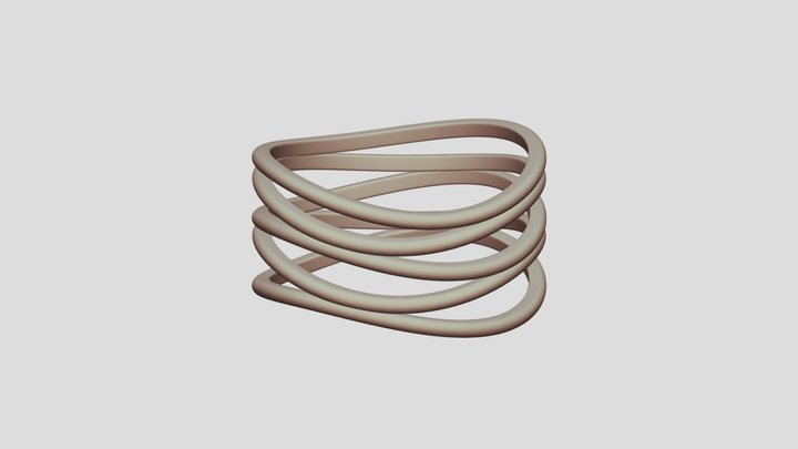 5 Hoops Ring STL 3D Model