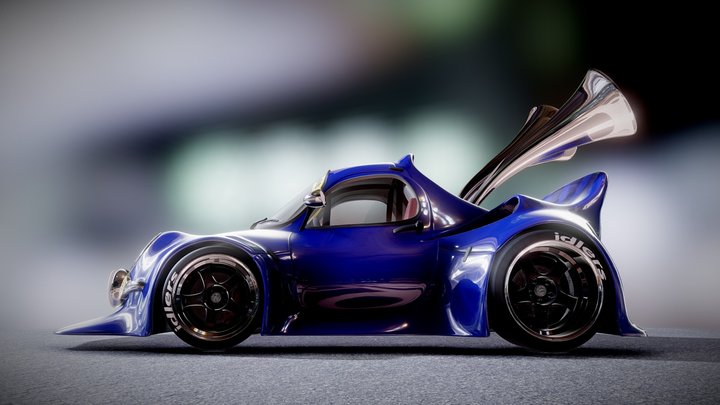 IW-01 cartoon racecar 3D Model