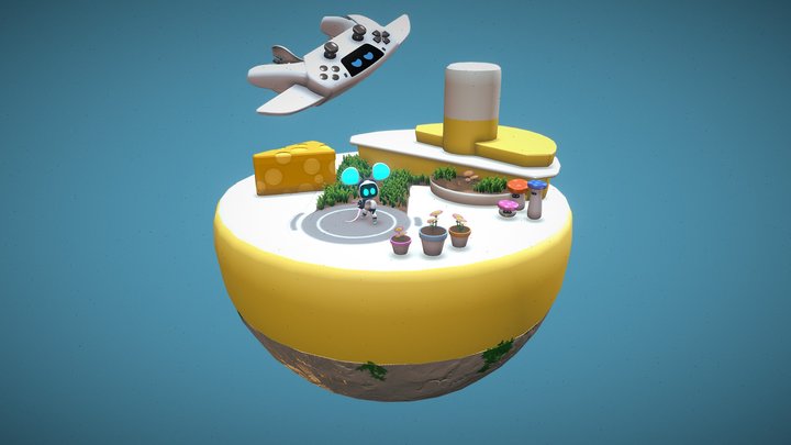 Astro bot Diorama 3D Model