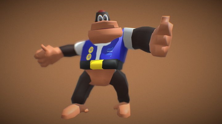 Low Poly Chunky Kong 3D Model
