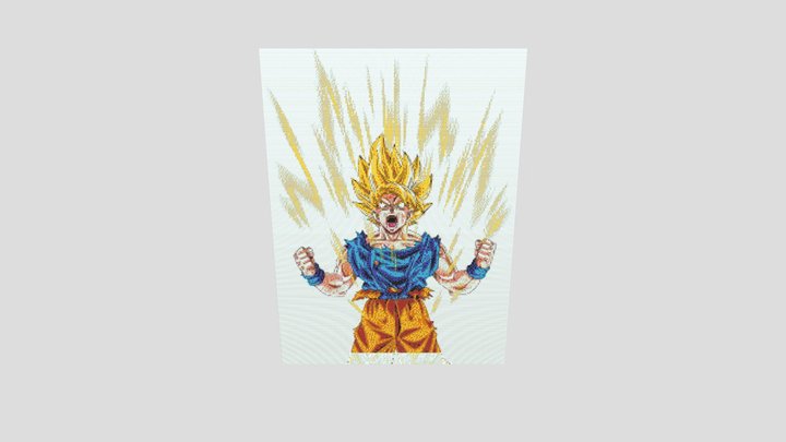 Pixel-goku 3D Model