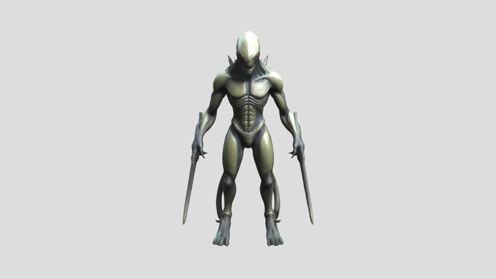 Sci fi space alien warrior 2 3D Model