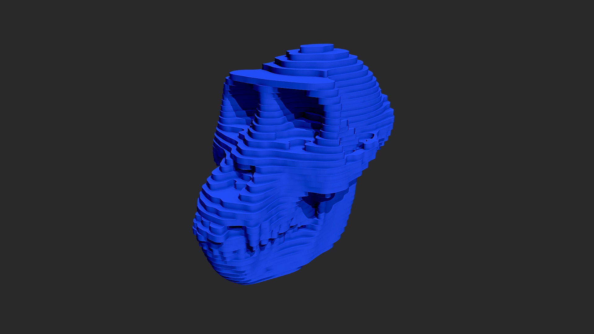3D model Stacked Gorilla Skull - This is a 3D model of the Stacked Gorilla Skull. The 3D model is about a blue and white sphere.